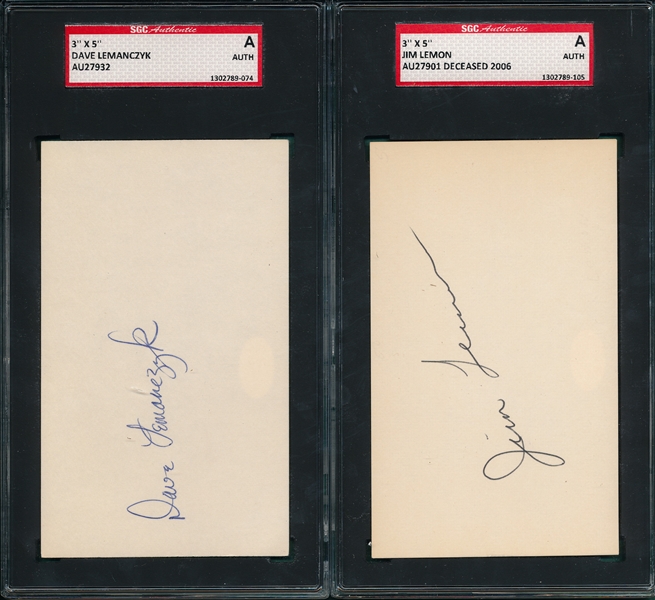Lot of (6) Autographed Index Card SGC Authentic W/ Jim Lemon