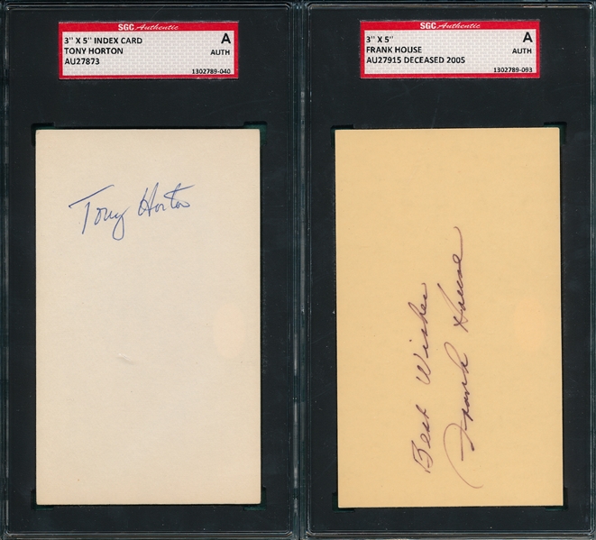 Lot of (5) Autographed Index Card SGC Authentic W/ Carl Hubbell