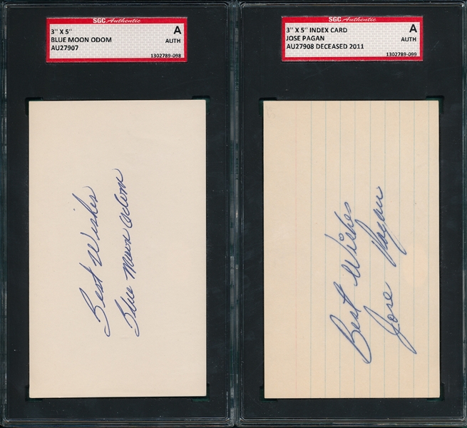 Lot of (5) Autographed Index Card SGC Authentic W/ Robin Roberts