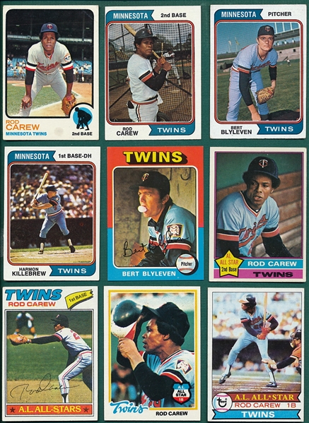 1970-79 Topps Minnesota Twins Lot of (900) W/ Carew, Blyleven, Rookies & Killebrew