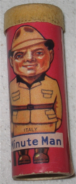 1930s R43 Minute Man, Italy, Yellow Cap, Candy Cylinders, American Mint Co.