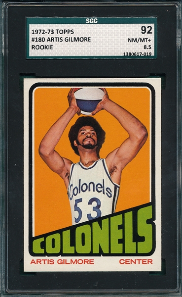 1972-73 Topps BSKT #180 Artis Gilmore SGC 92 *Rookie*