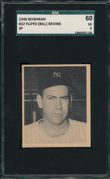 1948 Bowman #22 Bill Bevins SGC 60 *SP*