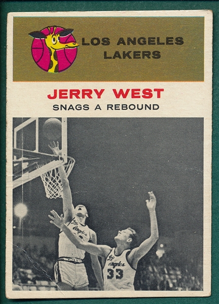 1961-62 Fleer BSKT #66 Jerry West, IA *Rookie*