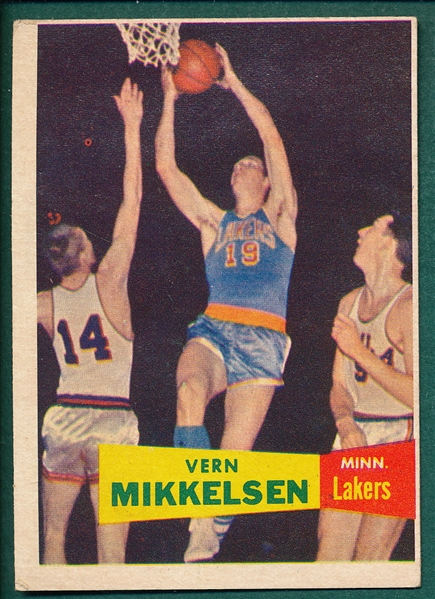 1957-58 Topps BSKT #28 Vern Mikkelsen *Rookie*