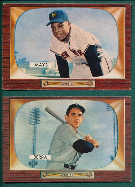 1955 Bowman #168 Berra & #184 Mays (2) Card Lot