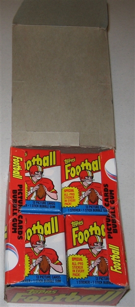 1983 Topps FB Unopened Wax Box (36) Packs in 1981 Box