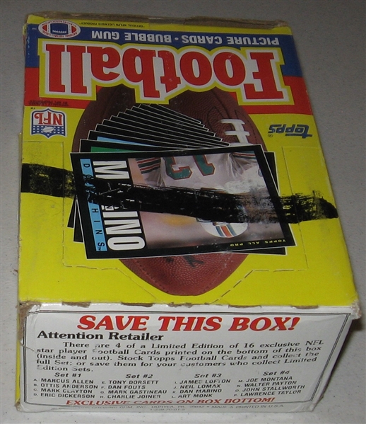 1985 Topps FB Unopened Wax Box (36) Packs 
