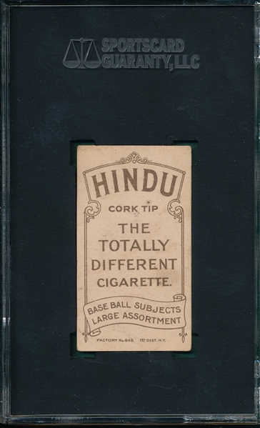 1909-1911 T206 Clarke, J, J., Hindu Cigarettes SGC 30 *Presents Much Better*