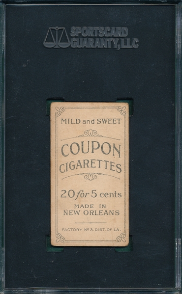 1914 T213-2 Schaefer, Washington, Coupon Cigarettes SGC 40