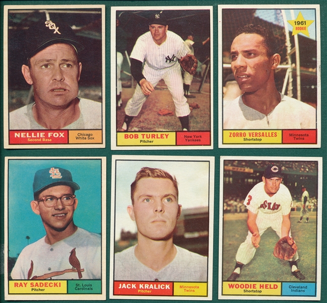 1961 Topps Lot of (28) W/ Nellie Fox *Crease Free*