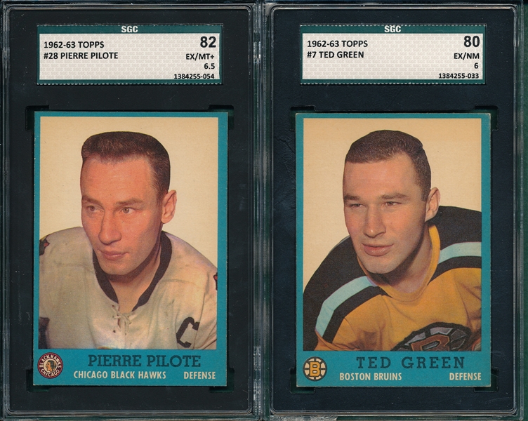 1962-63 Topps HCKY Lot of (10) W/ Pilote SGC 