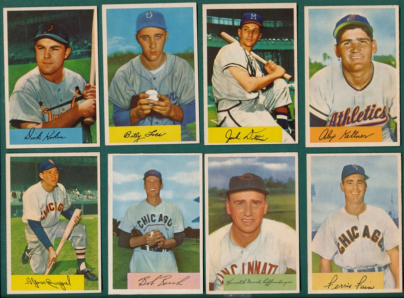 1954 Bowman Lot of (12) W/ Pee Wee Reese
