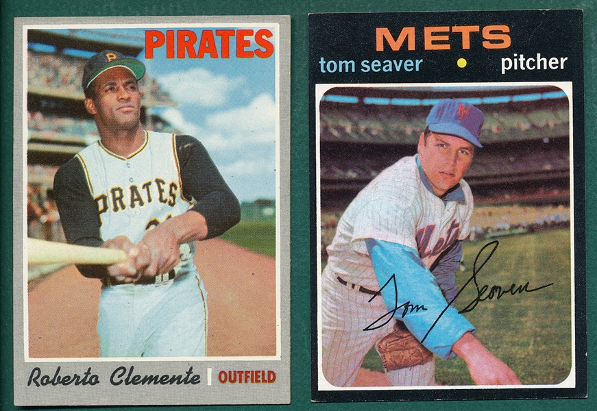 1970 Topps #350 Clemente & #160 Seaver (2) Card Lot