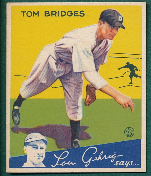 1934 Goudey #44 Tom Bridges 