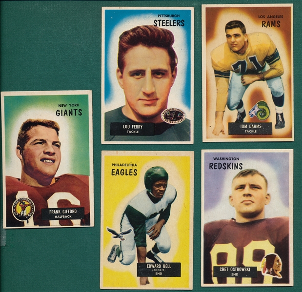 1955 Bowman & 1956 Topps FB (27) Card Lot W/ Gifford