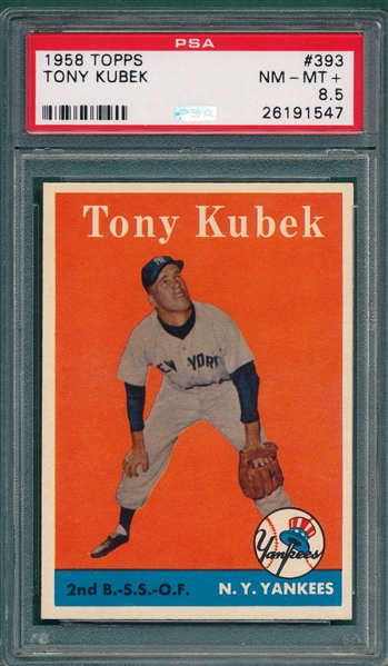 1958 Topps #393 Tony Kubek PSA 8.5