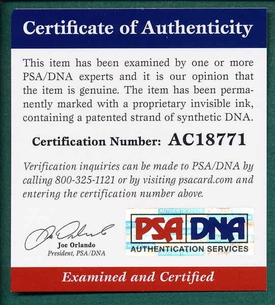 Norm Van Brocklin Signed 8 X 10 *PSA/DNA Authenticated*