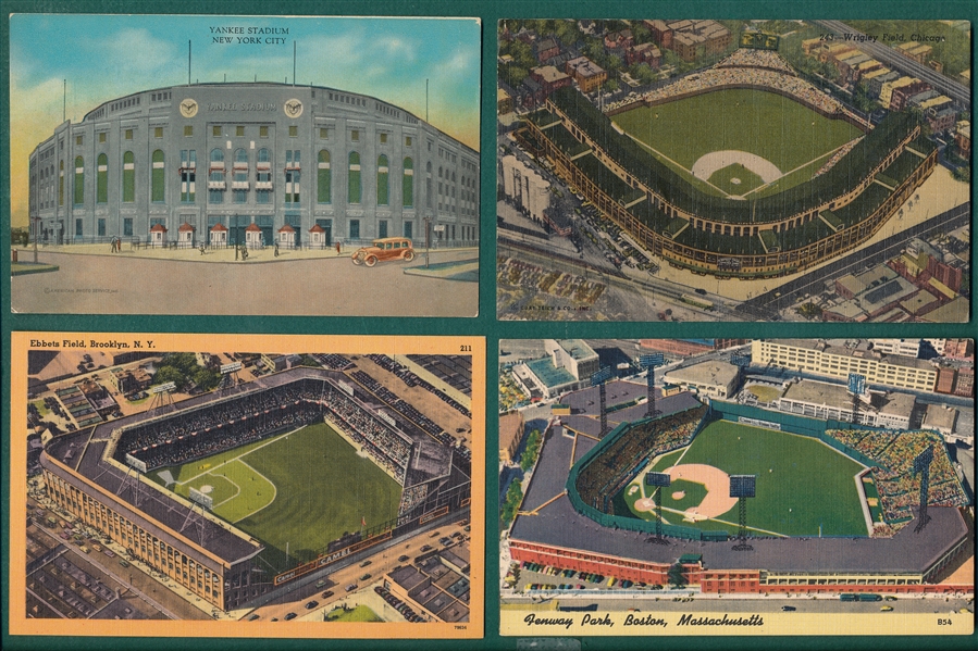 1940-80s Baseball Parks Postcards Lot of (25)
