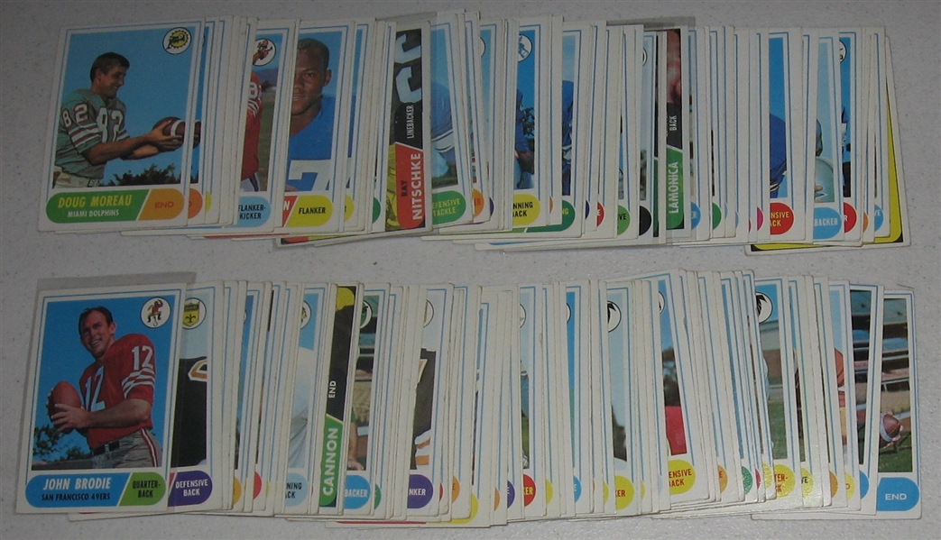 1968 Topps FB Lot of (160) W/ Charley Taylor
