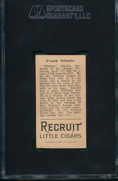 1912 T207 Schulte Recruit Little Cigars SGC 60