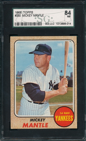 1968 Topps #280 Mickey Mantle SGC 84