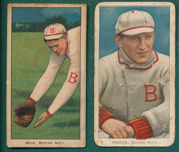 1909-1911 T206 Beck & Herzog, Boston Polar Bear Cigarettes (2) Card Lot