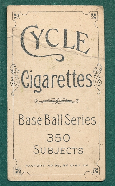 1909-1911 T206 Becker Cycle Cigarettes 