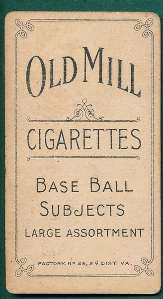 1909-1911 T206 Graham, Peaches Old Mill Cigarettes *Ghost Image*