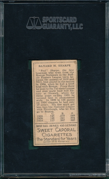 1911 T205 Sharpe Sweet Caporal Cigarettes SGC 50