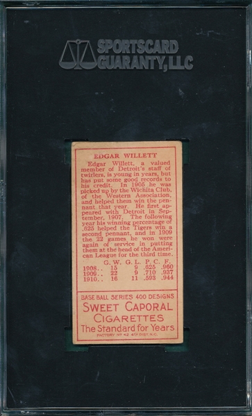 1911 T205 Willett Sweet Caporal Cigarettes SGC 55