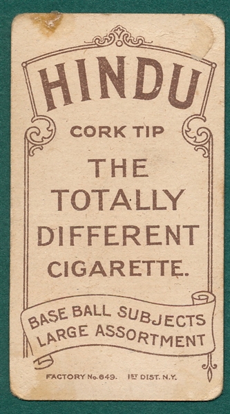 1909-1911 T206 Shaw Hindu Cigarettes