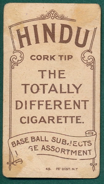 1909-1911 T206 Tenney Hindu Cigarettes