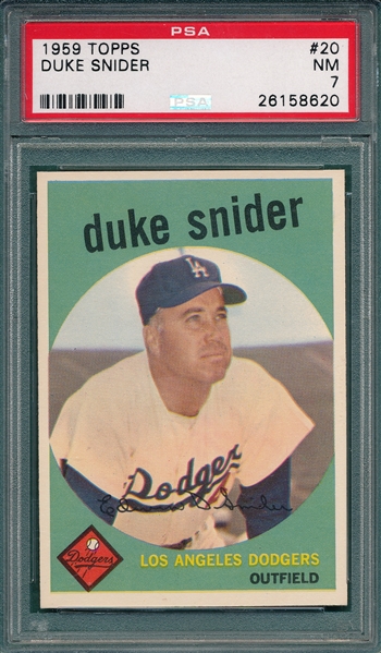 1959 Topps #20 Duke Snider PSA 7