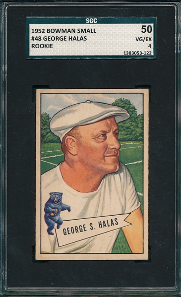 1952 Bowman Small #48 George Halas SGC 50 *Rookie*