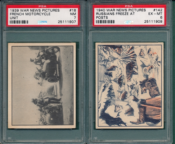 1939/40 War News Pictures Lot of (38) W/ #18 PSA 7 *Crease Free*