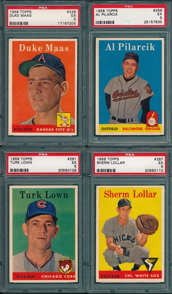 1958 Topps (13) Card Lot W/ Kucks PSA
