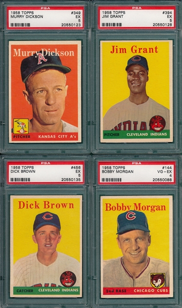 1958 Topps (13) Card Lot W/ Kucks PSA