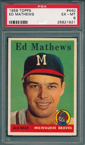 1958 Topps #440 Ed Mathews PSA 6