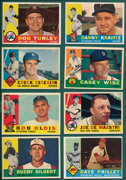 1960 Topps Lot of (316) W/ Turley *Crease Free*