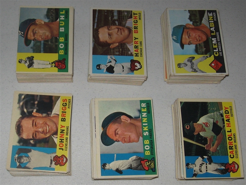 1960 Topps Lot of (316) W/ Turley *Crease Free*