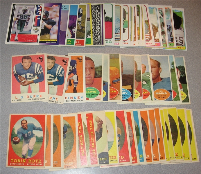 1958-91 Lot of (59) Football Cards W/ Earl Campbell, Rookie