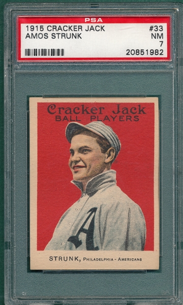 1915 Cracker Jack #33 Amos Strunk PSA 7