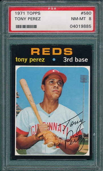 1971 Topps #580 Tony Perez PSA 8