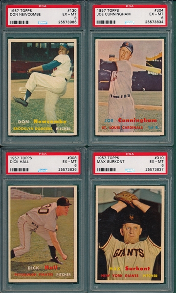 1957 Topps Lot of (7) W/ Newcombe PSA 6