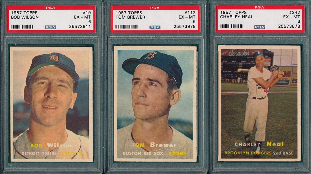 1957 Topps Lot of (7) W/ Newcombe PSA 6