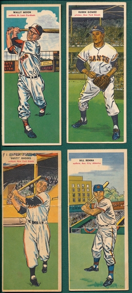 1955 Topps Double Header (4) Card Lot W/ Moon