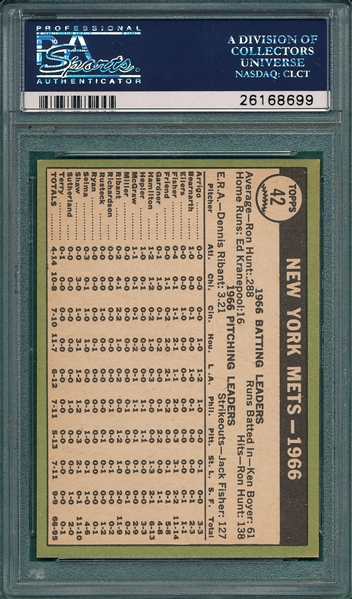 1967 Topps #42 Mets Team Card PSA 9 *MINT*