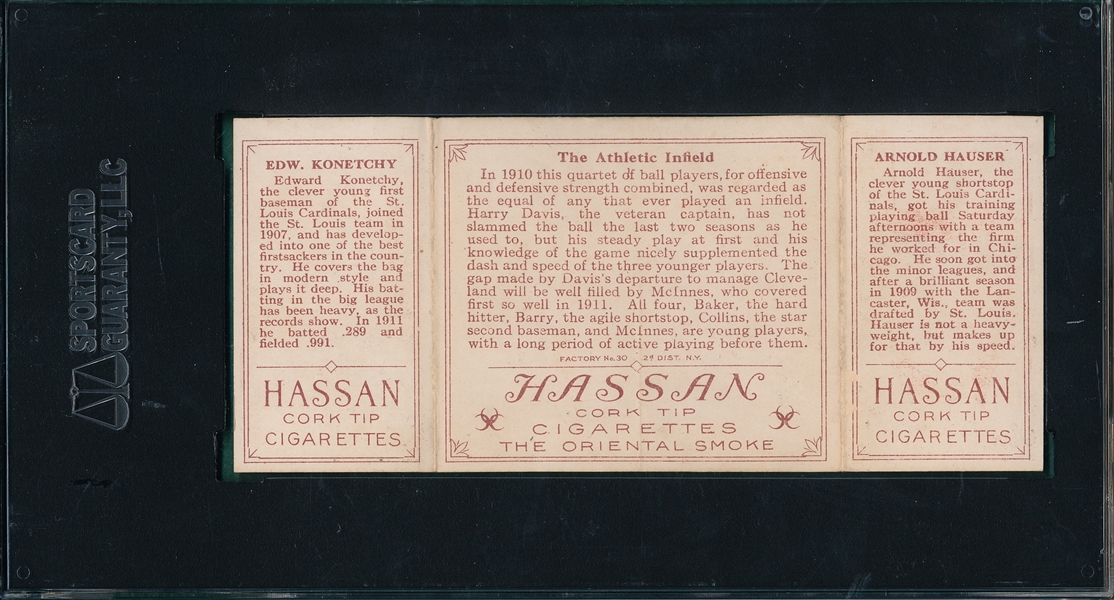 1912 T202 The Athletic Infield Hassan Cigarettes SGC 40 *Presents Better*