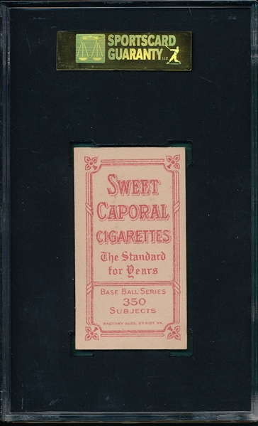 1909-1911 T206 Brain Sweet Caporal Cigarettes, Factory 25, SGC 70